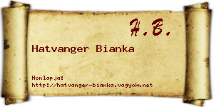 Hatvanger Bianka névjegykártya