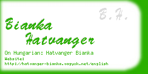 bianka hatvanger business card